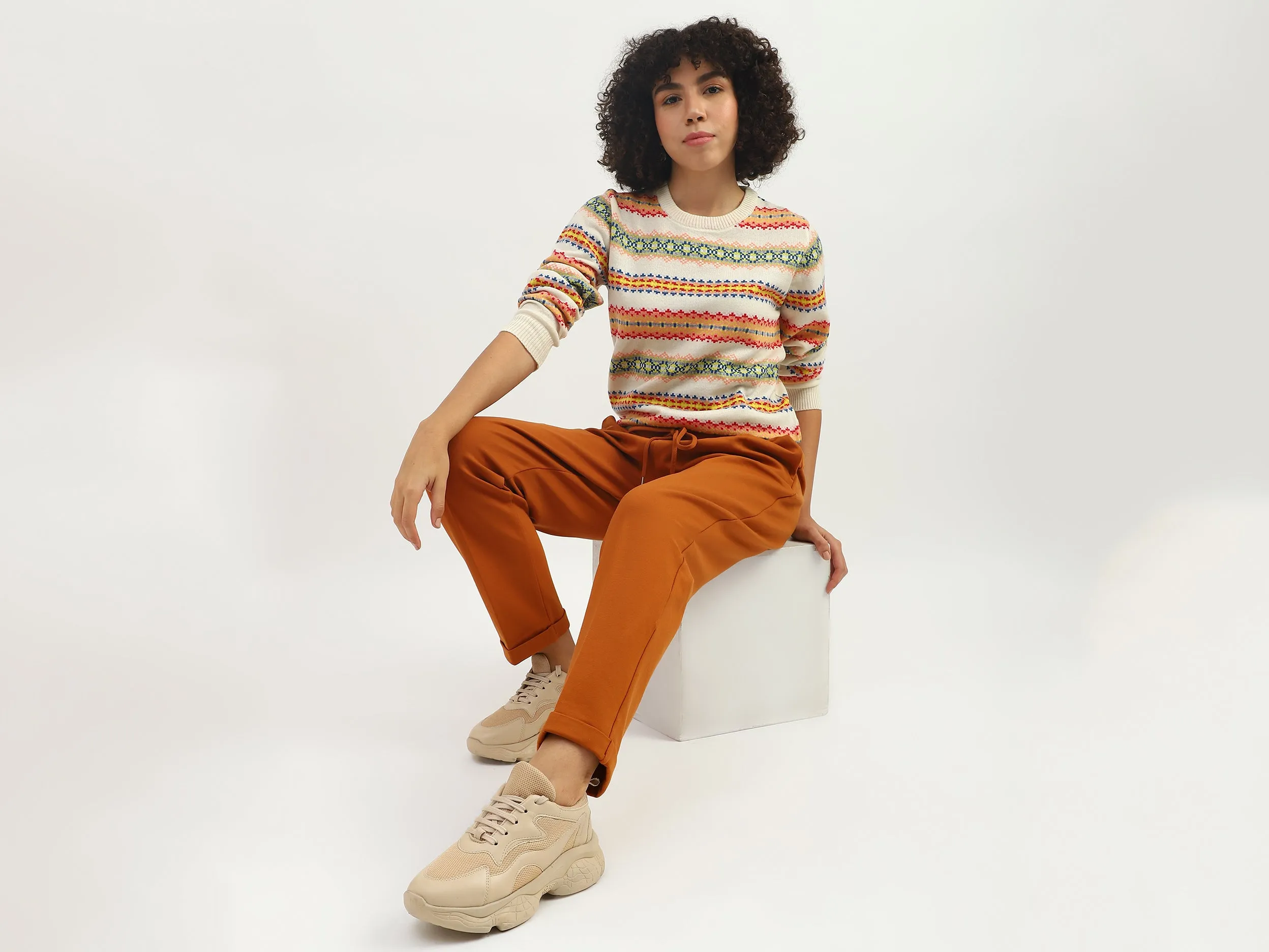Women Solid Regular Fit Trousers