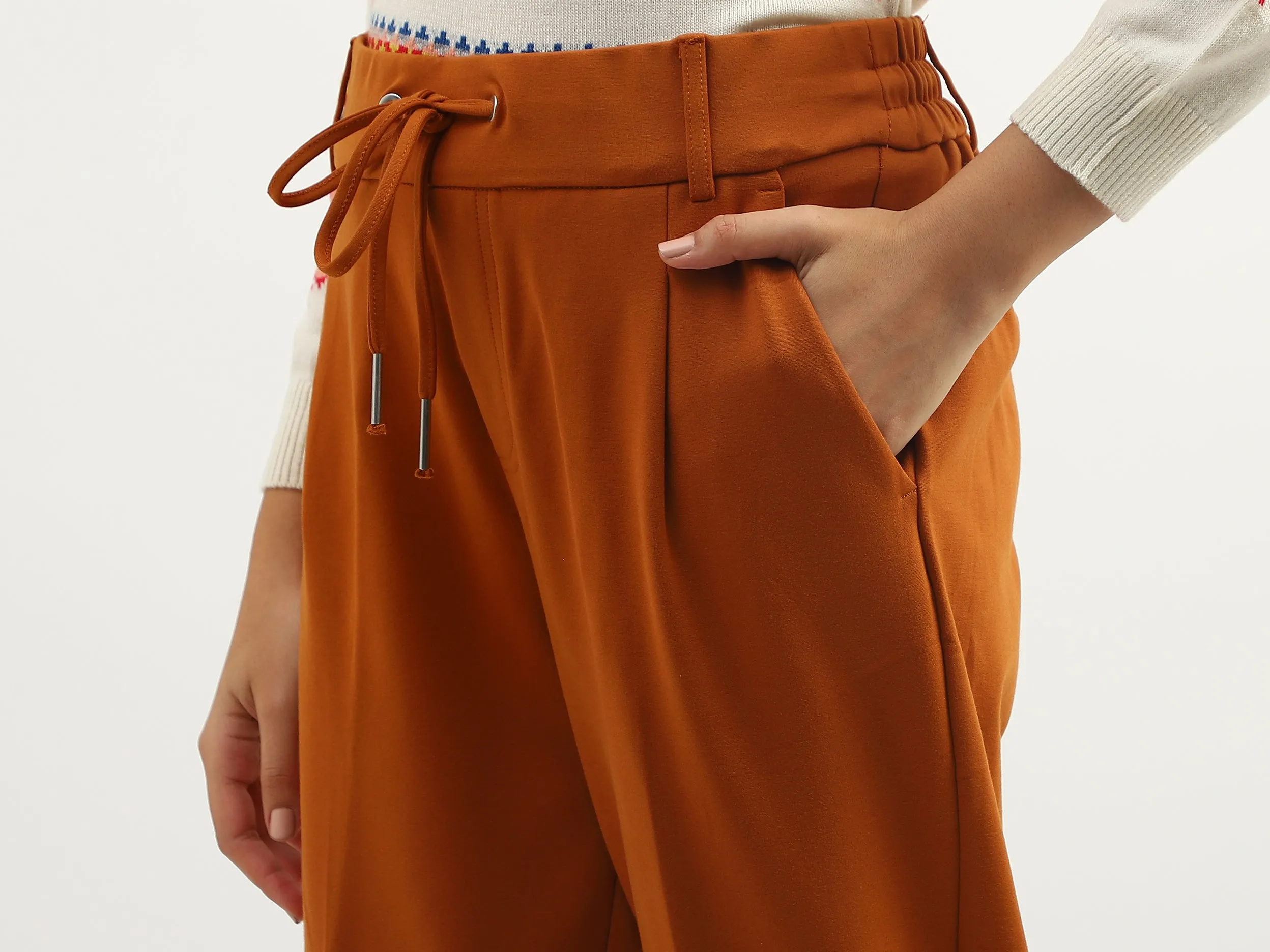 Women Solid Regular Fit Trousers