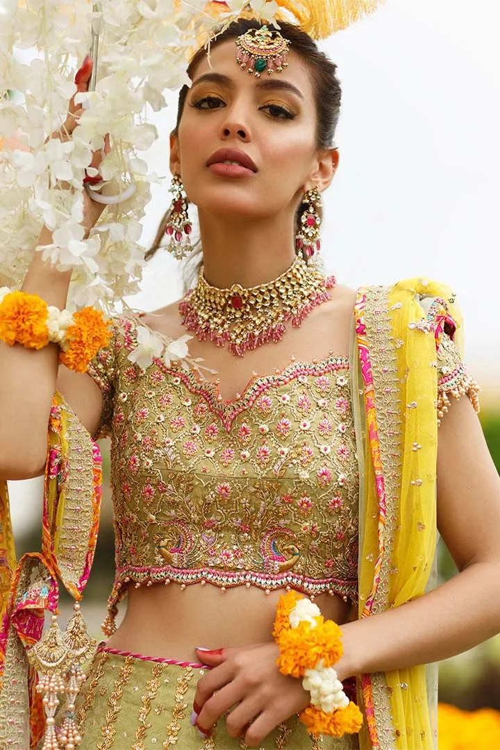 ZENA LIME LEHENGA CHOLI - Farah Talib Aziz