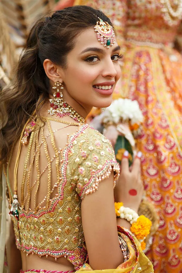 ZENA LIME LEHENGA CHOLI - Farah Talib Aziz