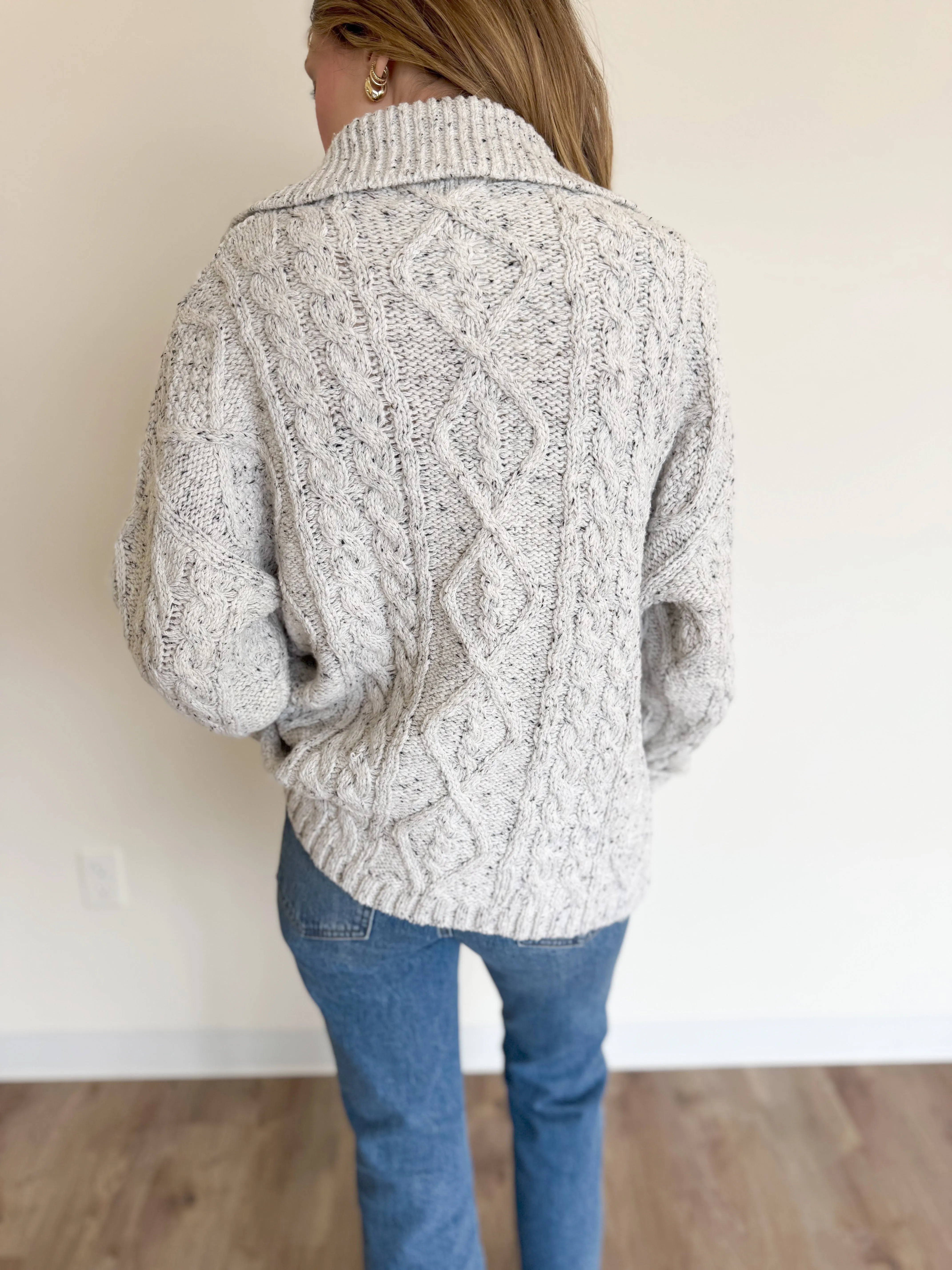Zendaya Knit Detail Oversized Cardigan