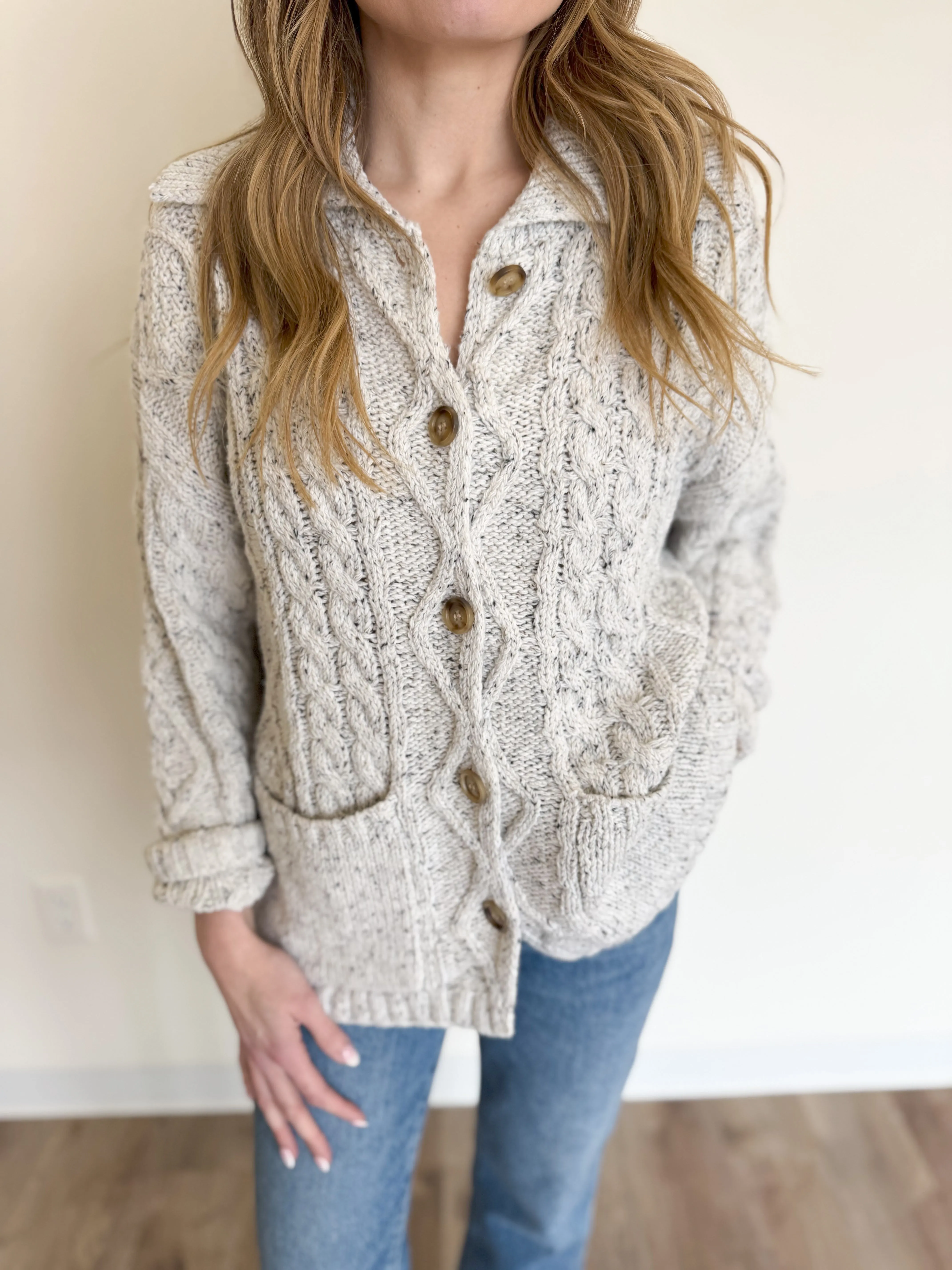 Zendaya Knit Detail Oversized Cardigan