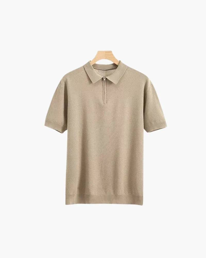Zip Polo Shirt – Soft Knit – Modern Smart Casual Look