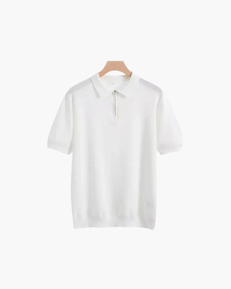 Zip Polo Shirt – Soft Knit – Modern Smart Casual Look