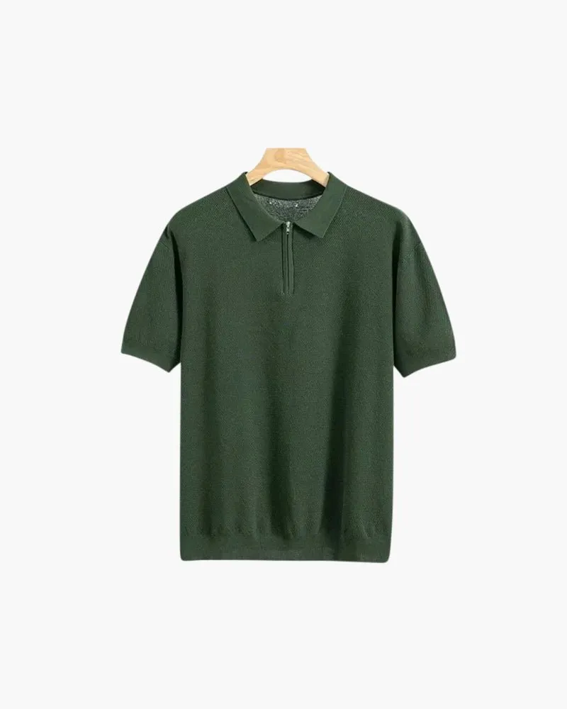 Zip Polo Shirt – Soft Knit – Modern Smart Casual Look