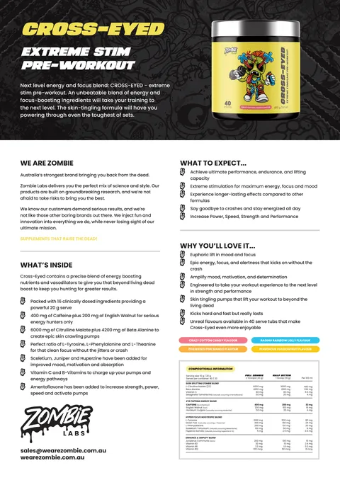 Zombie Labs Cross-Eyed | Extreme Pre-Workout